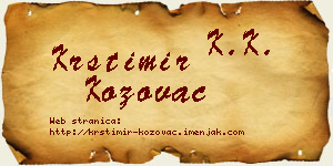 Krstimir Kožovac vizit kartica